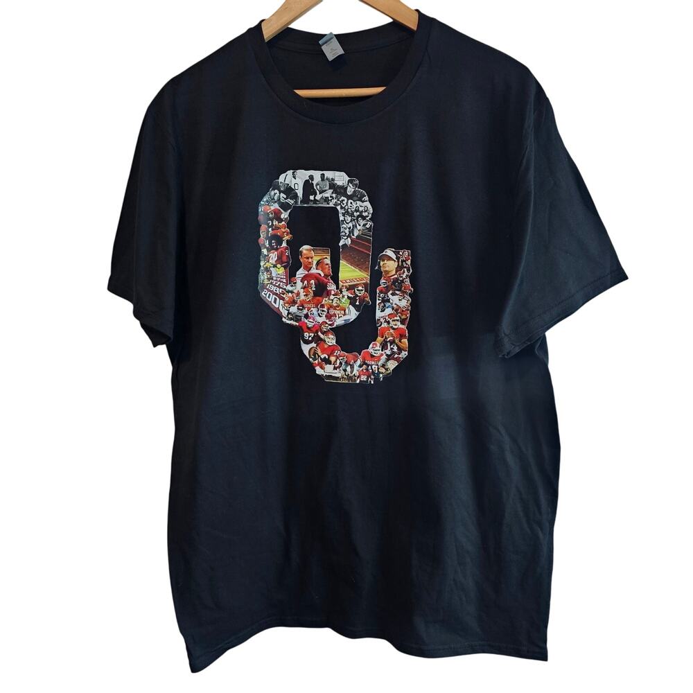 Oklahoma University History OU T-Shirt Mens XL Black Boomer Sooner Nation Retro